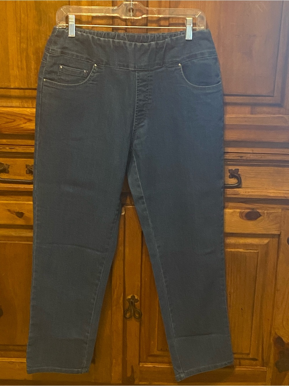 Blair Misses Petite Pull On Jeans Elastic Waist Denim Stretch Pants 10 Petite